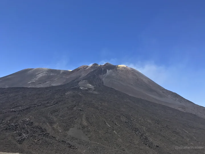 Dark volcanic slopes
