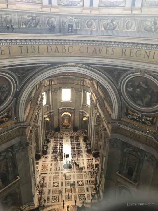 An interior seen from above